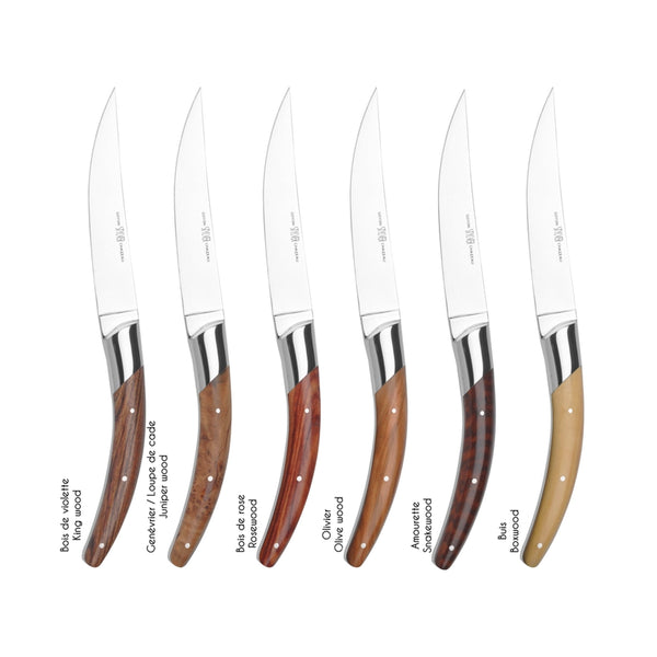Goyon-Chazeau Black Paperstone Steak Knives Boxed Set/6