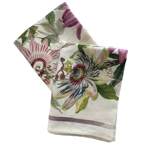 BUTTERFLIES Flowers Floral & Aqua Ribbed Microfiber Kitchen Towels