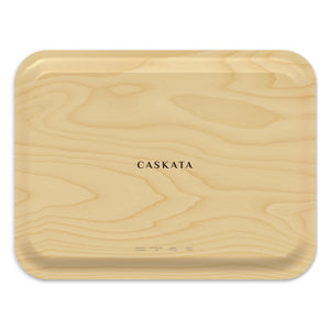 The Bunny Maximus Large Rectangular Birchwood Tray by Caskata features a light woodgrain pattern and 