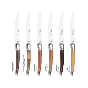 Set of 6 LE THIERS® table steak knives with cocobolo wood handle