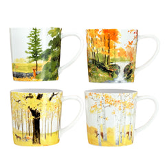 Caskata X Felix Dolittle Autumn Collaboration Porcelain Mug Set of 4