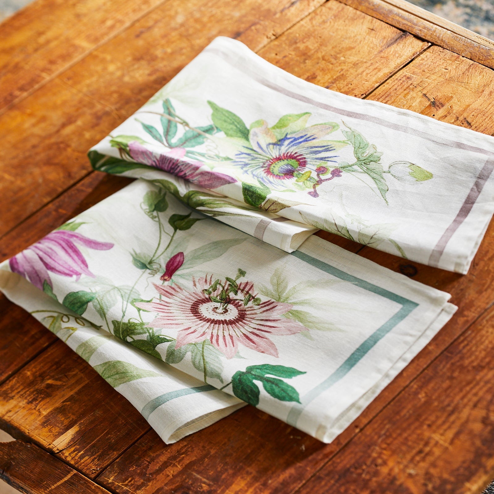 Sur La Table Botanicals Linen Kitchen Towel, Green