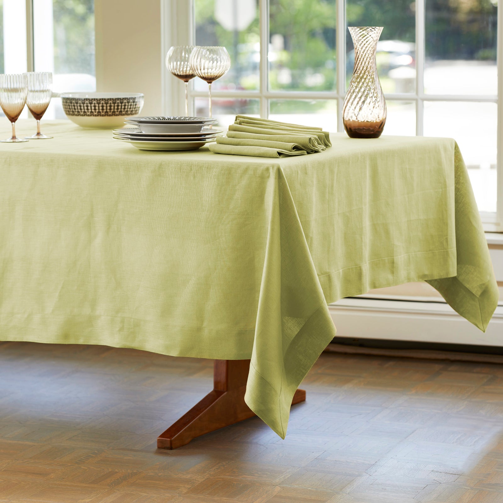 Pistachio Linen Dinner Napkins Set/4