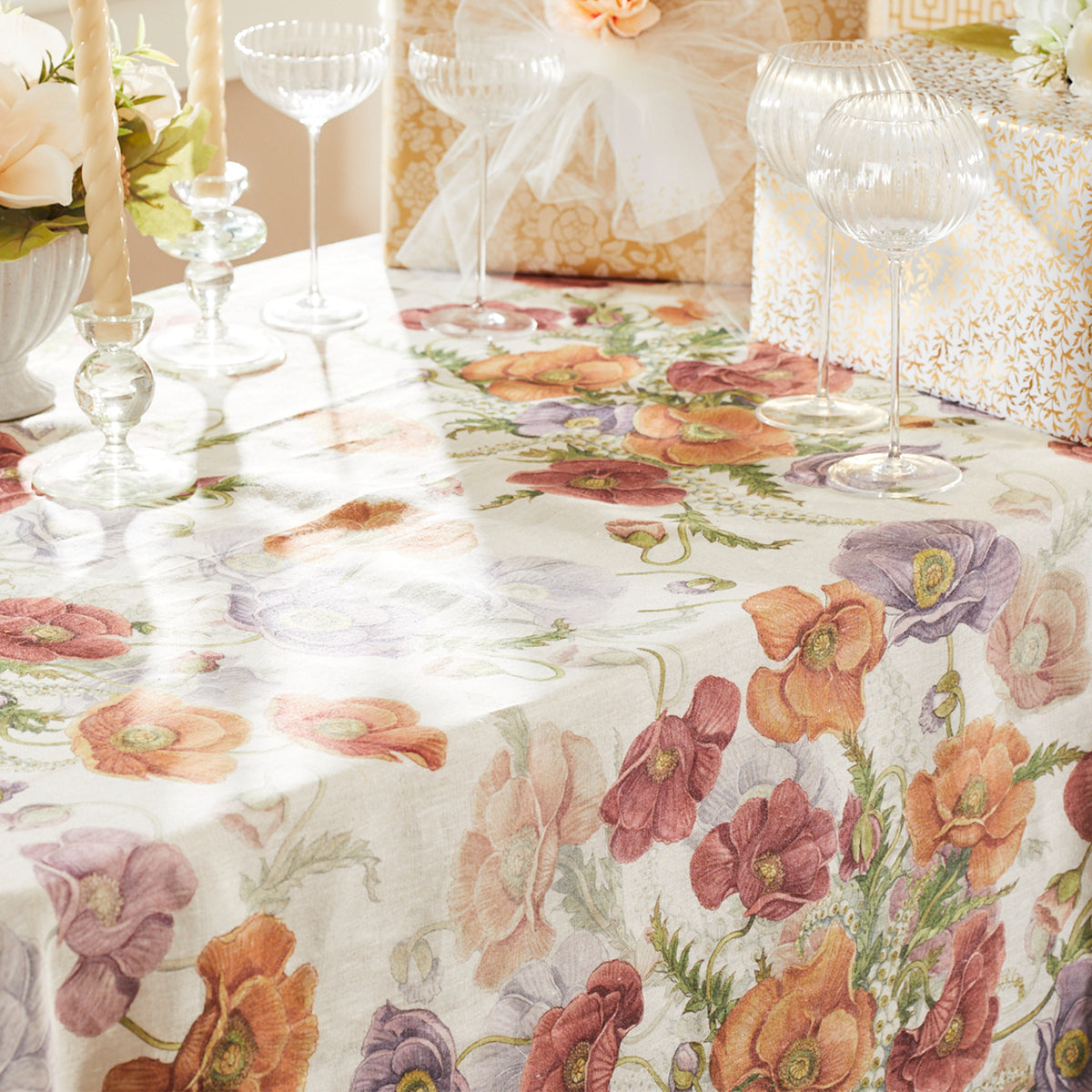 Poppies Linen Tablecloth - Caskata