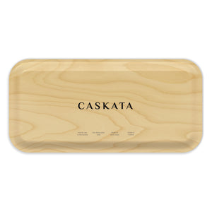 The Summer Blues Small Rectangular Birchwood Tray by Caskata is a perfect choice for eco-conscious individuals; it features the brand name 