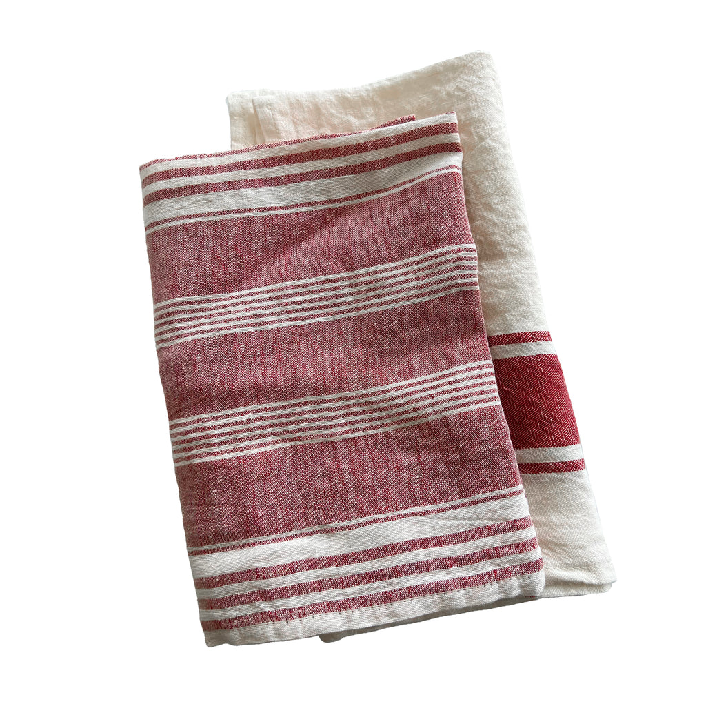 Trattoria Rosso Linen Kitchen Towels Set/2