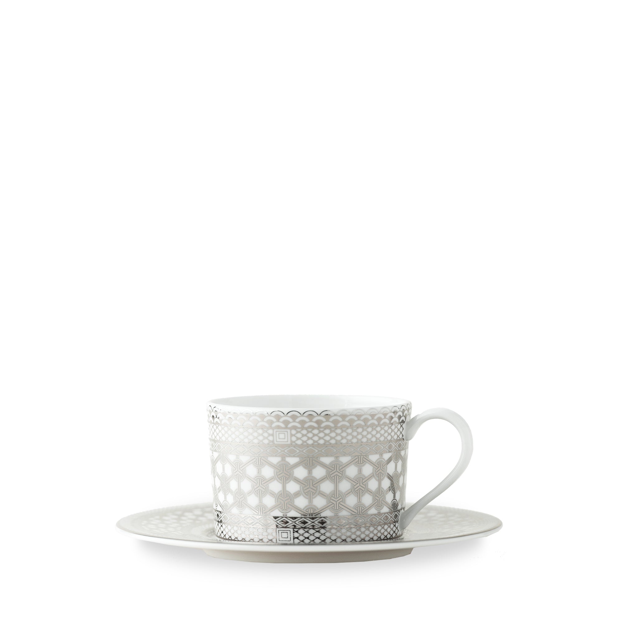 Hawthorne Ice Platinum Cup & Saucer Set - Caskata