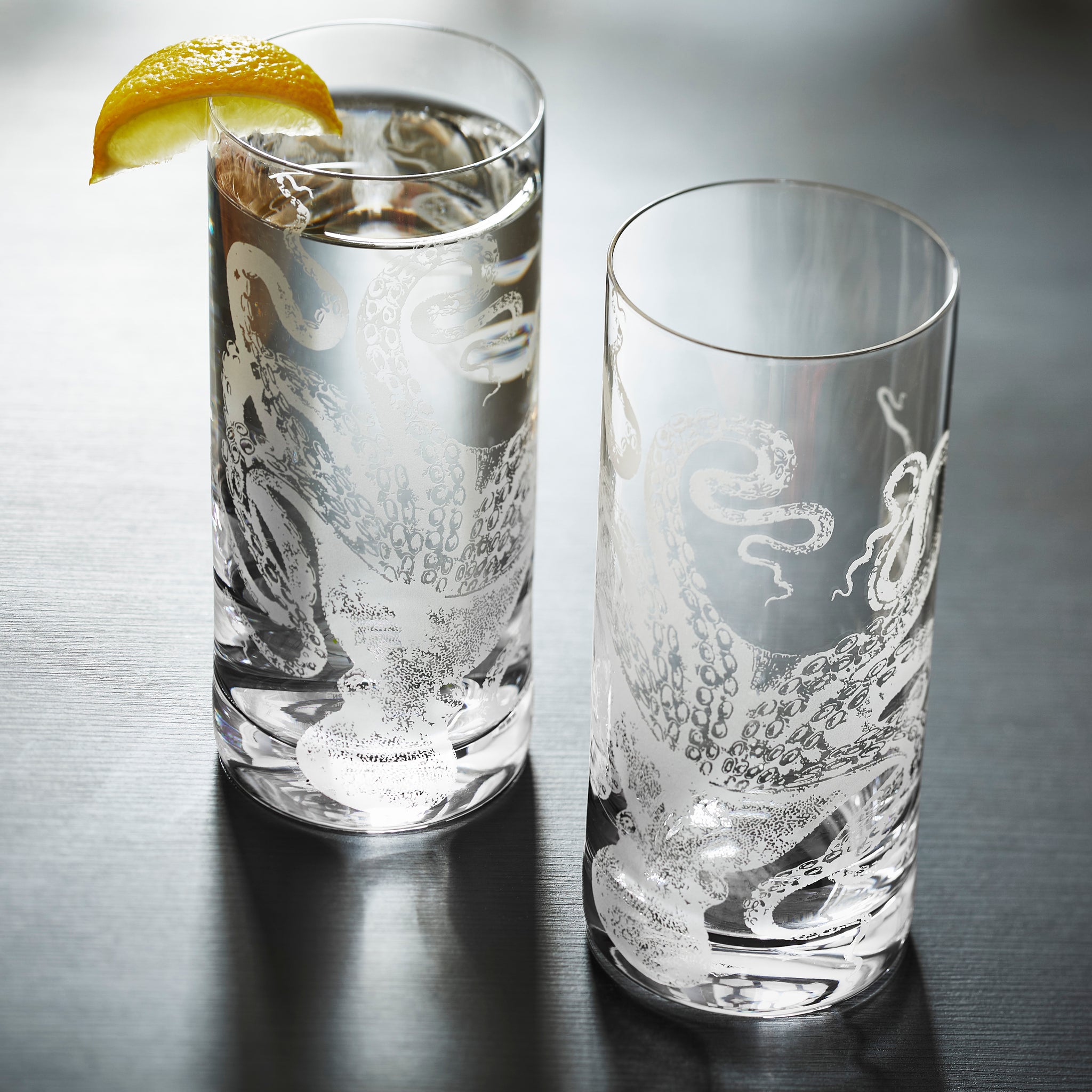 Tall Drink Crystal Glasses - Set of 2, Crystal