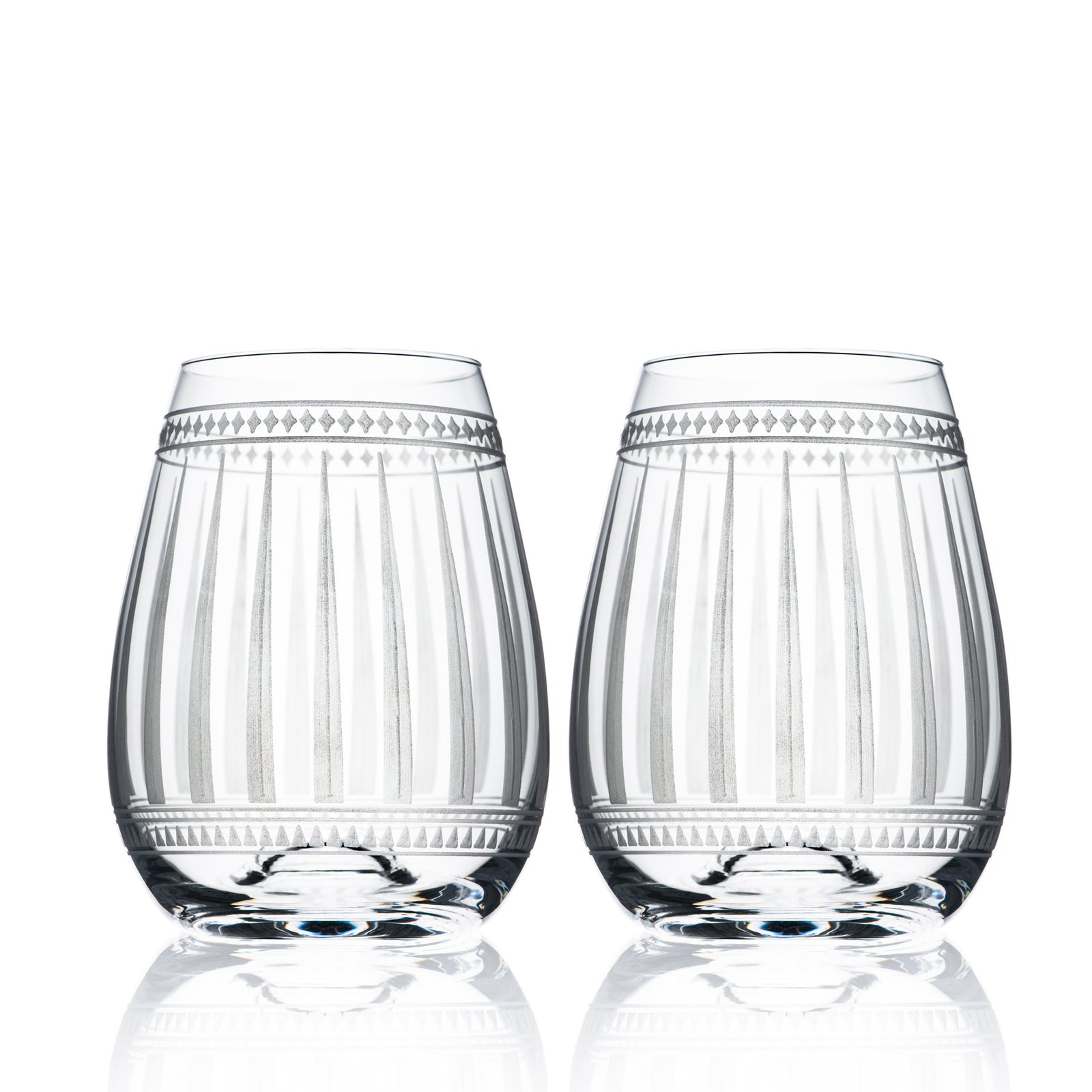 Caskata Phoebe Clear Stemless Wine Glasses, Set of 2