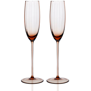 Quinn Rose Champagne Flute Glasses