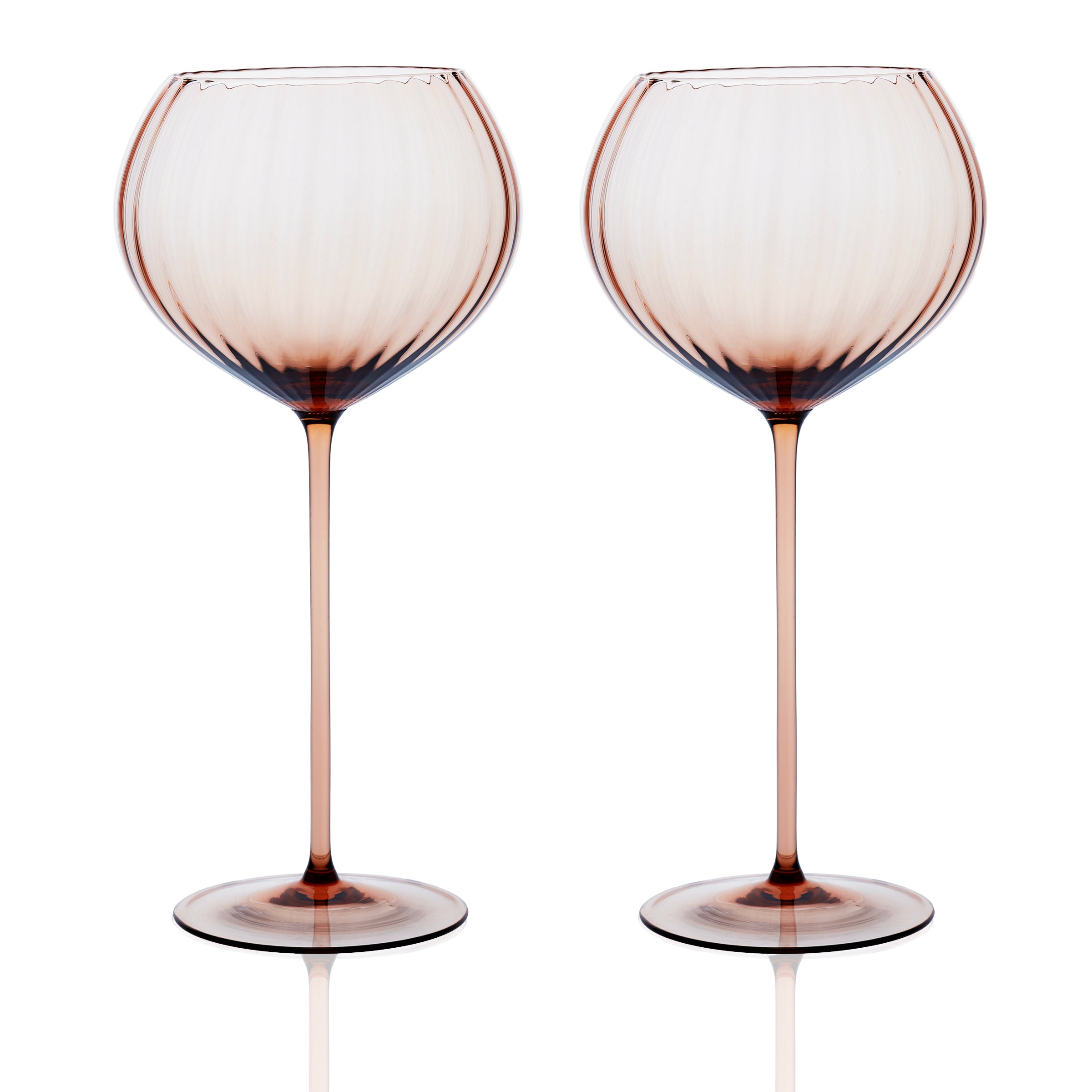 Set of 2 Amber Wine Glasses