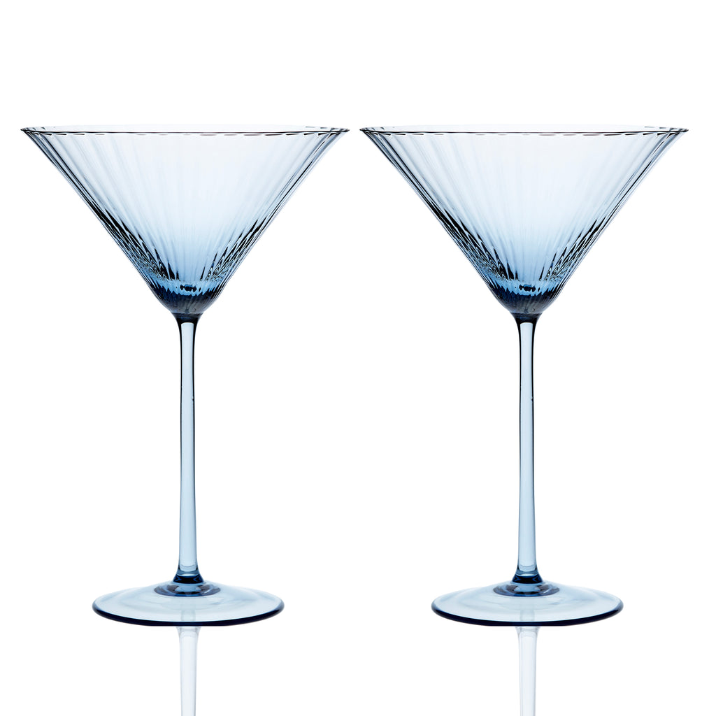 Blue Crab - Martini Glass - Set of Four