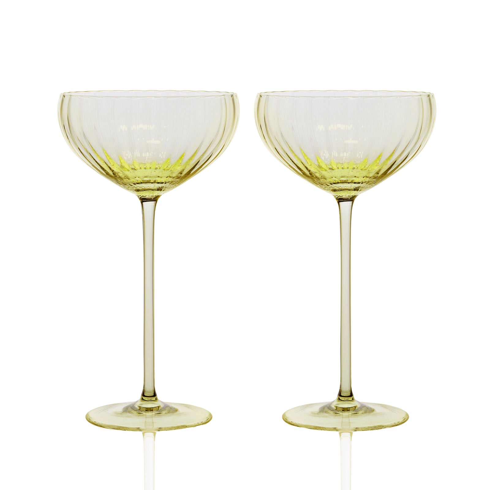 Caskata Celia Ocean & Citrine Coupe Cocktail Glasses Set of 2